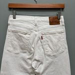 Levi's Levi’s Big E Wedgie Straight Raw Hem Jeans in White 26 Photo 9