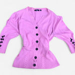 Y2K Coquette Dainty Fairy Top Shirt Cardigan Sweater Blouse Pink Black Bows Fitted Corset Photo 0