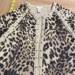 Chico's Chico’s Glitter Animal Print Open Front Half Sleeve Cardigan Sweater 1 M Photo 3