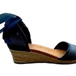 UGG  Australia Amell Open Toe Canvas Lace Up Jute Wedge, Dark Gray/Black, Size 8 Photo 2