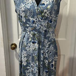 Espresso Blue Floral Print Tank Dress in L Size L Photo 0