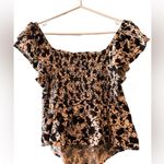 Midnight sky Womens Floral Top Sz medium -Linen Blend Photo 1