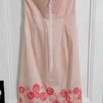 EXPRESS Stretch Pink Strapless Floral Dress Photo 2