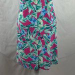 Campanella Tropical Pink Blue Floral Dress Size S Photo 6