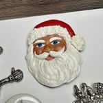 Santa Claus, Poinsettia, Snowman, Stocking Christmas Holiday Brooch Pin Lot Of 4 Photo 8