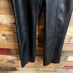 Stradivarius Black Faux Leather Pants With Slits At Hem Size 6 Photo 4