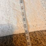 Draper James  White Eyelet Puff‎ Sleeve V-Neck Top Women's Size L Photo 3