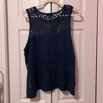 a.n.a Navy Sleeveless Crochet Top Photo 3
