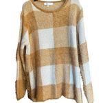 Fever Sweater Womens 2X Multicolor Patchwork Plaid Fuzzy Shaggy Pullover Stretch Photo 0