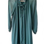 ASOS   Long Sleeve Pleated Dress - Teal Photo 0