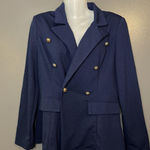 SheIn  Pant Suit Set Womens Medium Navy Blue Double Breasted Blazer Pants Stretch Photo 0