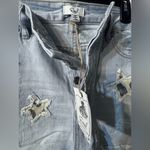easel  Denim Distressed Frayed Edge Shorts animal print stars size medium, NWT Photo 6