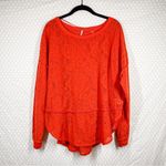 Free People Free‎ People Orange Red Floral Eyelet Not Cold In This Top Photo 2