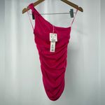 ZARA NWT  One Shoulder Ruched Mini Dress in‎ Pink Size Small Photo 3