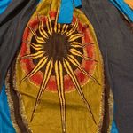 Touch Me Sash Multi Media Paneled Elasticated Waist Maxi Length Skirt Blue Olive Orange S Photo 1