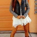 Free People Throwback Denim Jean Hoodie Jacket Sweatshirt Grunge 90s XS Photo 2