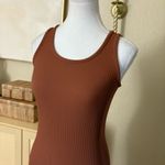 Athleta  NWOT Pacifica Midi Ribbed Sleeveless Dress Athletic Rust Orange Size XXS Photo 1