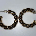 Gold Rope Hoop Earrings Photo 1