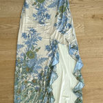 Tiger Mist  Maxi Dress Strapless Tapestry Theo Size L Yellow Green & Blue Photo 0