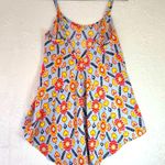 Collective Concepts Flowy Geo Ikat Print Slip Camisole Top Asymmetric Hem Spaghetti Straps Boho Photo 2