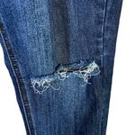 Red Tag Denim Skinny Jeans Womens 12 Medium Wash Distressed Knee Raw Hem Stretch Blue Photo 6