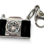 Origami Owl  Silver Black Camera Charm Rhinestone Jewelry Photo 0
