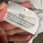 Ella Moss Ella Moss White Smile Cotton Crop Crew Neck Casual T-shirt Size Large Photo 4