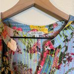 John Mark John‎ Mark 3/4 Sleeve Split V- Neck Floral Patchwork Bohemian Blouse Photo 3
