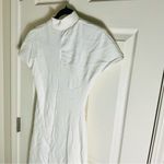 ZARA White Mock Neck Ruched Midi Dress - Size medium- NWT Photo 7