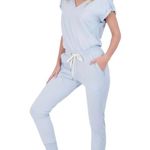 n:philanthropy NWT  Short Sleeve Cotton V-neck Jumpsuit Light Blue Medium Photo 87
