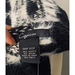 Cejon Knitted Black & White Pearl Detail Blanket Knit Warm Scarf Women Photo 7