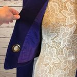 American Vintage fitted purple wool blazer gold accent open front size 4 Photo 9