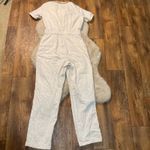 BDG Short Sleeve Jumpsuit Size Small CreamShort Sleeve Denim One Piece Zipper Photo 5