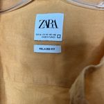 ZARA  Linen Cotton, Relaxed, Fit, Button Down, Sunny, Color, Shirt, Mock Neck Photo 4