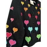 Vintage Michael Simon Light Balloon Heart Embroidered Cardigan Y2K Rare Large Photo 1