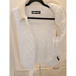 Dollhouse White Quilted M Jacket Ribbed Knit Sleeves Belted Hybrid Belted Photo 8