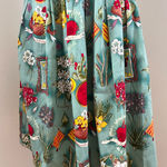 Grace Karin  Turquoise Rockabilly Viva Frida Kahlo Pleated A-Line Skirt Photo 0