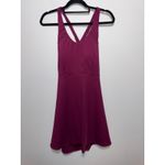 Halara  Crisscross Backless Flare Mini Dance Active Dress Large magenta/fig NEW Photo 5