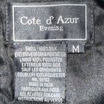 Cote d’ Azur medium vintage silk beaded sequin floral formal top evening wear Black Photo 5