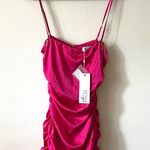 Oh Polly  satin hot pink bodycon dress mini chains sleeveless size 4 Photo 0