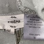 Entro  Women’s Top Light Sage Green Boho Blouse with Crochet Eyelet Lace Trim M Photo 6