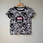Marvel‎ Vans Comic Women's Graphic Baby Tee XS Black White Superheroes Photo 1
