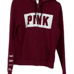PINK - Victoria's Secret Pink by Victoria’s Secret hooded‎ sweatshirt full zip in maroon hoodie Medium Photo 0