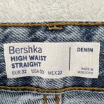 Bershka High Waist Straight Leg Denim Jeans Blue 100% Cotton Size 00 NWT Y2K Photo 6