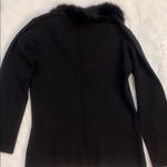 Black‎ sweater fur trim collar Photo 4