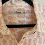 Faherty Taj Dress Women XSmall Linen Floral Shirt Collar Button Pockets White Size XS Photo 2