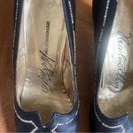 American Vintage Vintage 1950s Newton Elkin Lord & Taylor Navy Satin Rhinestone Heels Size 8 Photo 2