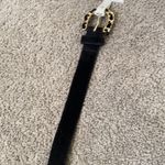Women’s Black Velvet Belt with Gold Buckle Size XL NWT Black Photo 2