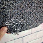 Helmut Lang  100% LINEN KNIT MARLED NAVY TAN HI LOW V NECK TUNIC SWEATER SMALL Photo 6