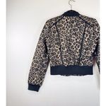 Cache Womens Jacket Brown Leopard Wool Full Zip Bomber Cropped Stretch Medium Photo 7